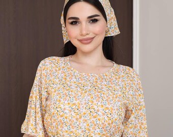 Yellow Floral Cotton Maxi Dress | Vintage Inspired Handmade Summer Style