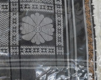 Original Palestinian Keffiyeh,Palestine Shemagh Keffiyeh Scarf with Tassels - Hatta Arab Style, Houndstooth Hatta, Unisex Cotton Wide