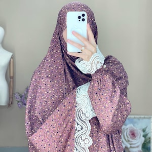 One piece Prayer Dress, Jilbab,Long Dress, Khimar, Islamic Dress, Prayer Abaya, Prayer set, Islamic gift, Hijab,Prayer Robe