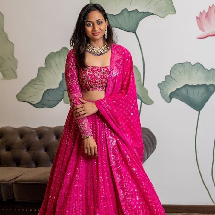 Rani Pink Lehenga Choli for Women Latest Indian Wedding Etsy