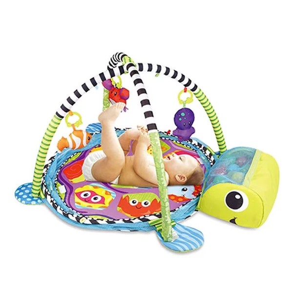 Turtle / Hippopotamus activity baby gym play mat ball pit toy with Ocean Balls
