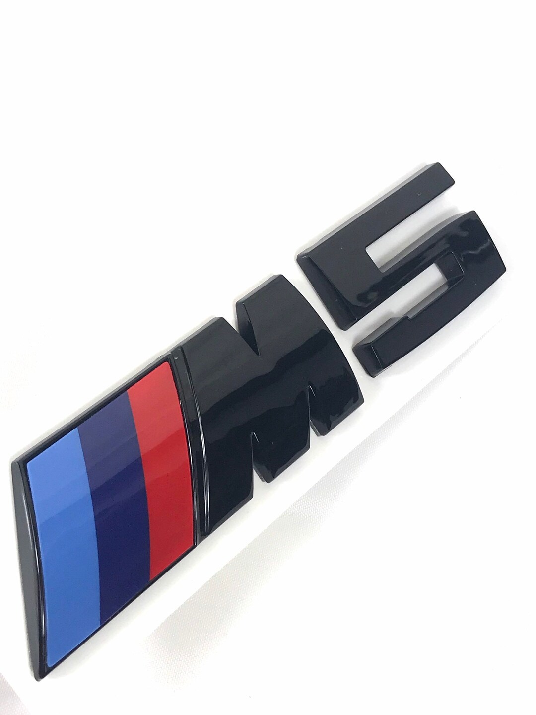 Gloss Black BMW M5 Badge – Rear Boot Emblem 120mm X 26mm For E60 F10 F90