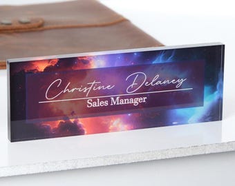 Personalized Acrylic Desk Name Sign: Custom Office Decor
