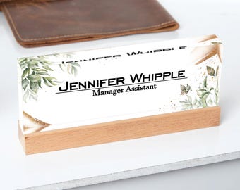 Personalized Acrylic Desk Name Plate: Executive Office Decor