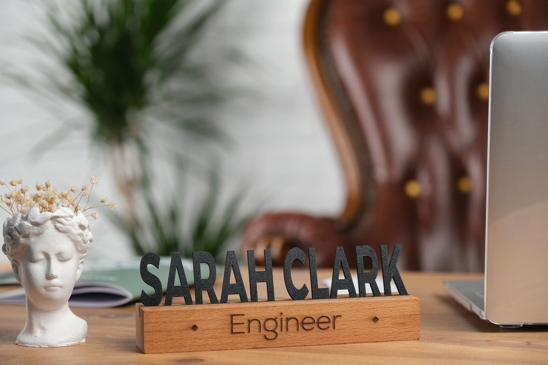 Custom Design Desk Name Plate, Personalized Desk Name Plate, Wooden