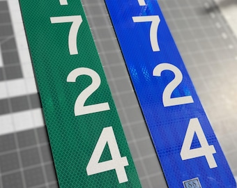 Double-Sided Vertical Reflective 911 Address Sign 18"X4" By SSMG