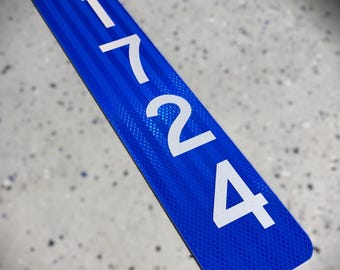 One-Sided Vertical Reflective 18"x4" Address Marker/911 Aluminum Sign by SSMG