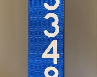 One-Sided Vertical Reflective 18"x6" Address Marker/911 Aluminum Sign by SSMG