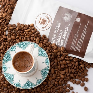 Traditional Turkish Coffee with Chocolate, Speciality Coffee, Flavored Coffee, Delicious, Ground Coffee, Gourmet Gift, 150g-5.29oz