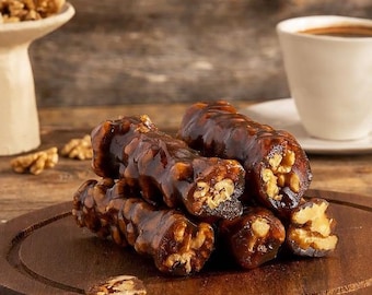 Churchkhela with Extra Walnut, Healthy Snack, Grape Pulp, Sugar Free, Natural Snacks, Turkish Delight, Sweet Snacks, Gourmet Gift, Handmade