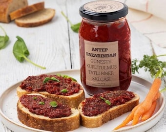 Organic Sweet Pepper Paste, Homemade Pure Pepper Paste, Natural Pepper Sauces, Sun Dried Pepper Paste, Traditional Recipe, 650g-22.93oz