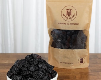 Dried Black Grapes with Seeds, Turkish Premium Gift, Natural Snack, High Quality Grape, Healthy Snack, Gift for Holiday, Black Grapes