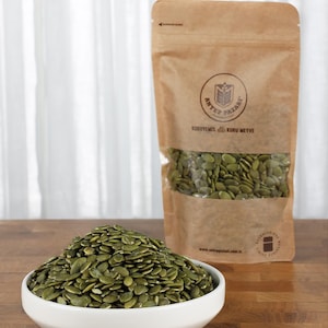 Organic Pumpkin Seeds, Healthy Snacks, Salt Free, Vegan Food, Natural Pepitas, Raw Pumpkin Seeds Premium Gift, Superfood Nuts, Dried Fruit