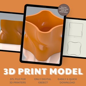 Aesthetic Multipurpose Box-STL Files, Vase, Flower Pot,Planter Model, 3D Print Model STL file, STL File for 3D Printing