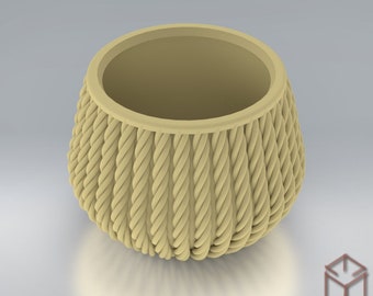 Maceta con diseño de cuerda, modelo para impresión 3D (archivo STL)
