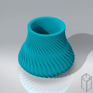 以下が含まれることがあります： テクスチャのある波状のデザインが施されたターコイズブルーのセラミックプランター。プランターは、幅広の丸い開口部と狭いベースを持っています。