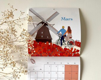 2023 calendar illustrated / Wall calendar / Travel calendar