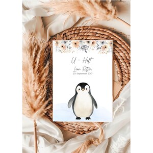 Personalisierte U - Heft & Impfpass Hülle • personalisiert • Pinguin •