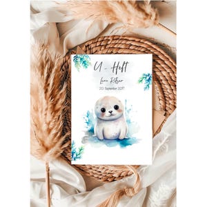 U-Heft • Impfpass • Reisepass • Mutterpass • Robbe • Wasserwelt • Tiere • Meer • personalisiert •