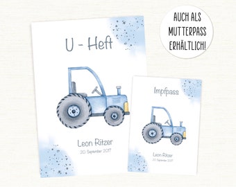 U - Heft Hülle & Impfpass Hülle Traktor Bauernhof • personalisiert • Reisepass