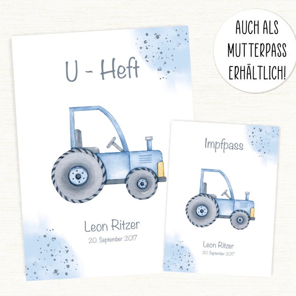 U - Heft Hülle & Impfpass Hülle Traktor Bauernhof • personalisiert • Reisepass