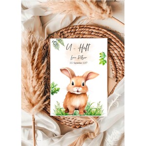 U - Heft Hülle & Impfpass Hülle • personalisiert • Reisepass • Hase • Waldtiere •