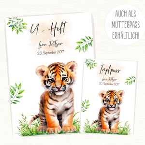 Personalized U - booklet & vaccination certificate cover • personalized • passport • safari • jungle • lion • tiger