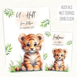 U - booklet cover & vaccination certificate cover tiger • lion • personalized • passport