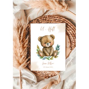 U-Heft • Impfpass • Reisepass • Mutterpass • Bär • Beige • Geschenk Baby • Geschenk Geburt