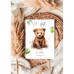 U-Heft • Impfpass • Reisepass • personalisiert • Bär • Babybär • braun • Waldtiere •