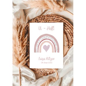 U-Heft • Impfpass • Reisepass • Mutterpass • Regenbogen rosa • personalisiert • Reisepass