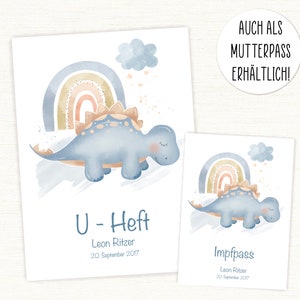 U - booklet cover & vaccination certificate cover dinosaur • personalized • passport