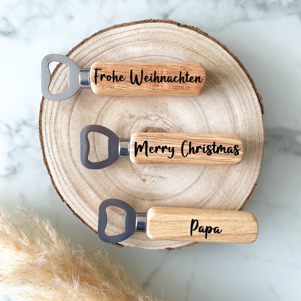 Flaschenöffner aus Holz • personalisiert • Wichtelgeschenk • Papa • Opa • Onkel • Freund •