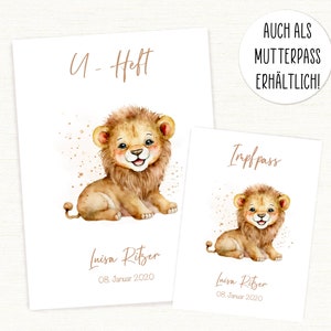 Personalized U - booklet & vaccination certificate cover • lion • personalized • passport