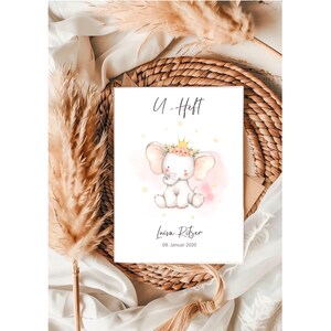 U-Heft • Impfpass • Reisepass •Mutterpass • personalisiert • Elefant • rosa