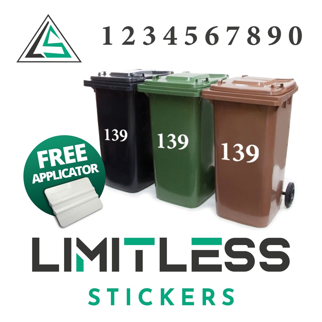 WHEELIE BIN Numbers Sticker Etsy