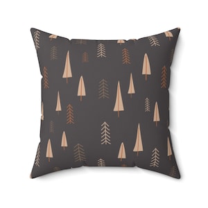 Funda de almohada de árboles de Navidad marrón, fundas de almohada de Navidad 18x18 20x20, almohada de tiro minimalista, funda de cojín navideño, decoración del hogar Wenge