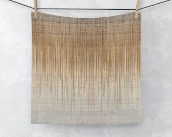 Striped Ombré Face Towel Set: Earthy Gradient Design with Soft, Absorbent Fabric - 13x13 Inches, Ideal for Face Cleansing and Bathroom Déc