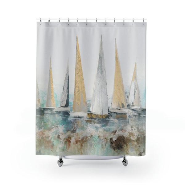 Nautical Shower Curtain Etsy