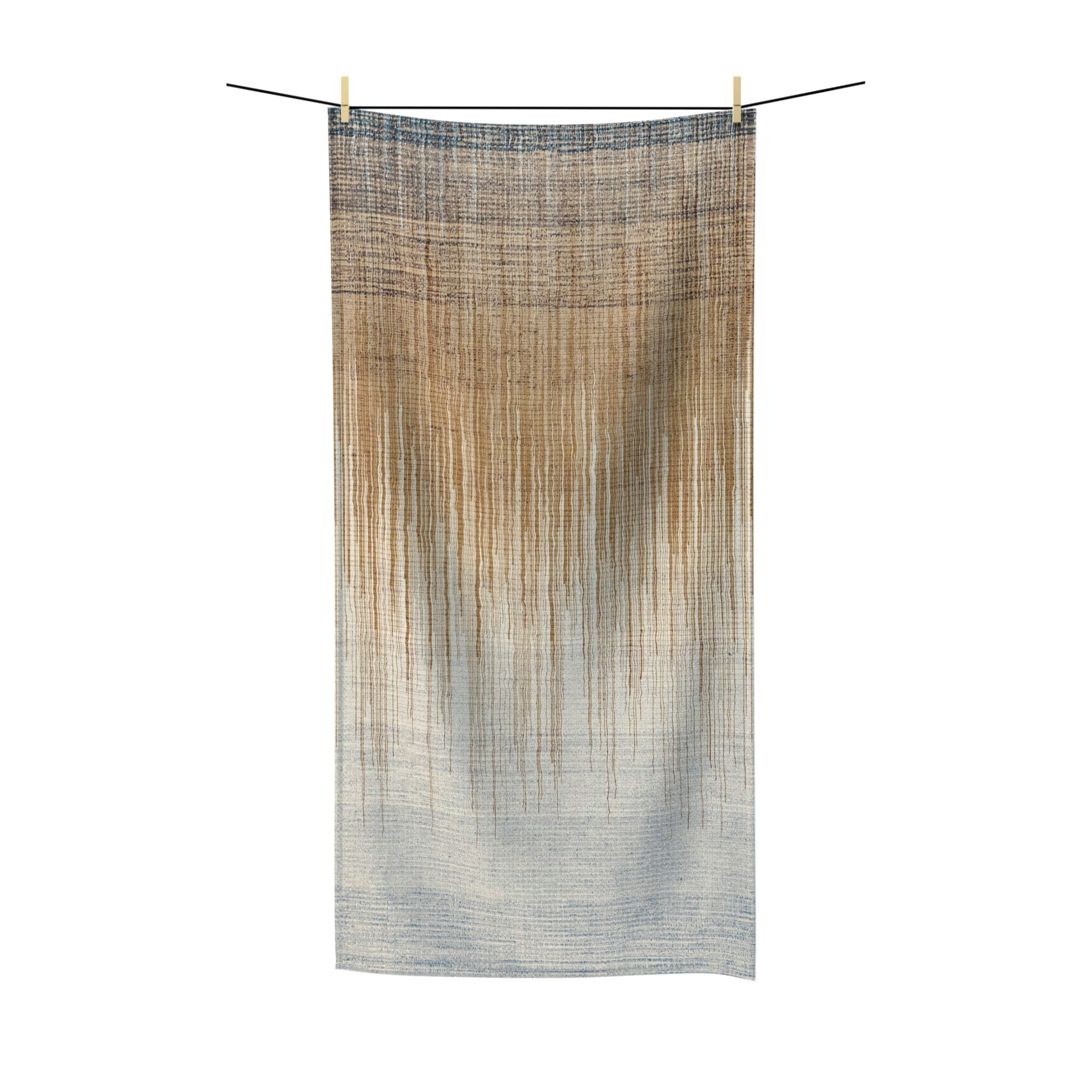 Ombre Bath Towel - Rustic Polycotton Body Shower Towel, Gradient Bathroom Decor, Elegant Earth Tones Guest Towels Set, Home Spa Beach