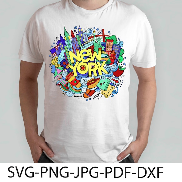 New York Svg,clipart, cricut, Svg,Png,Dxf,Pdf,Jpg, téléchargements numériques