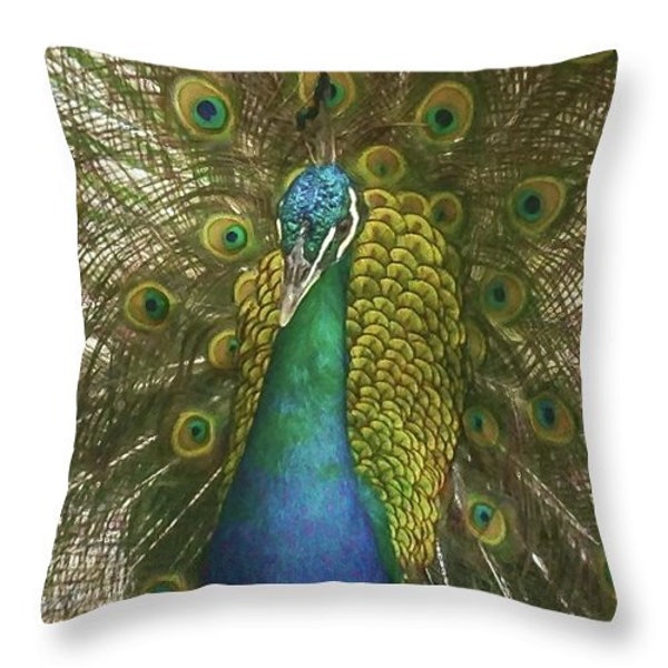 Peacock Throw Pillow Cover