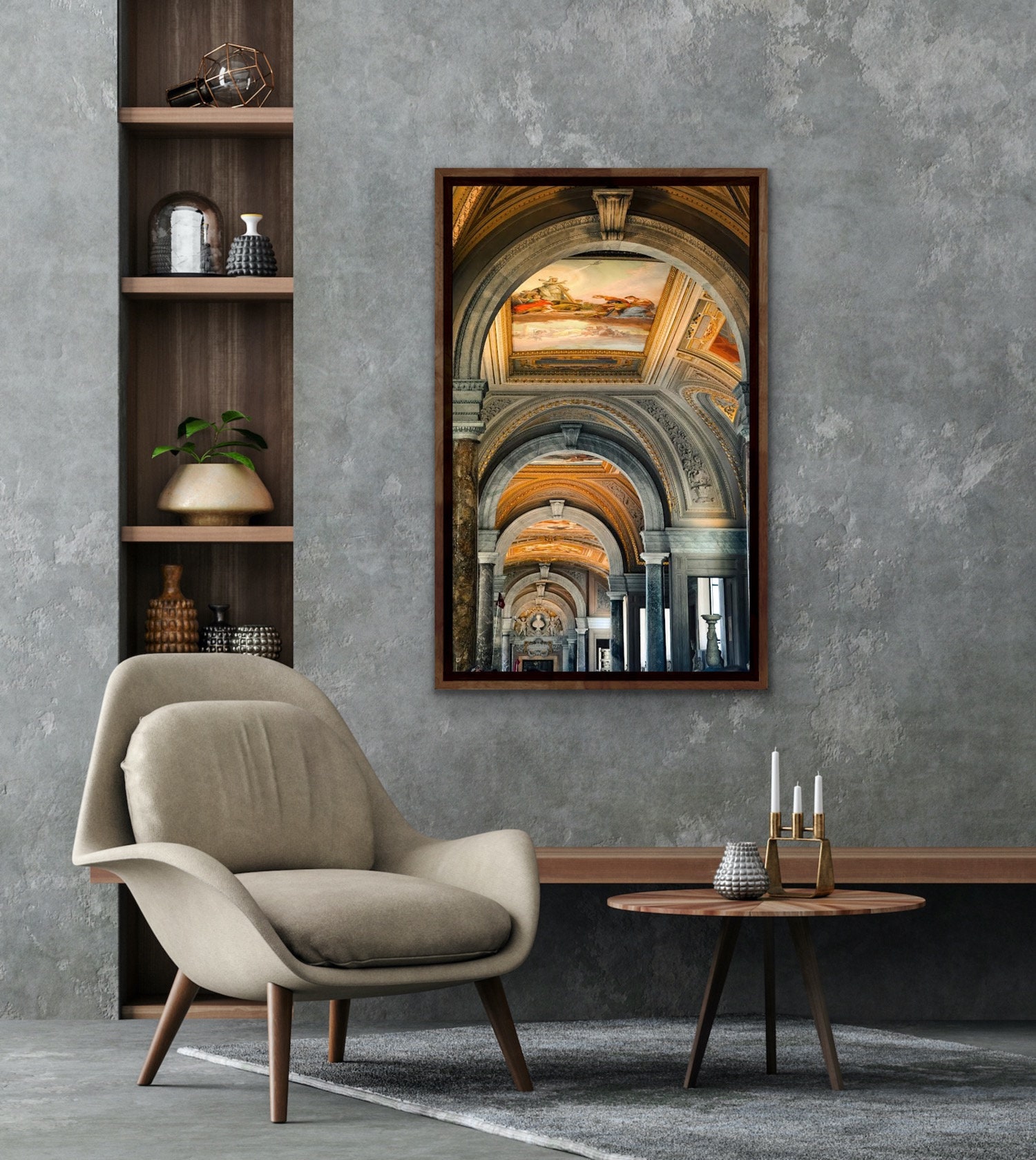 Grand Hallway of the Vatican Mirror Sided Gallery Wrap Canvas
