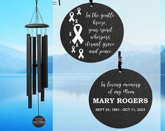 Personalized Mom Memorial Wind Chime | Mother Remembrance gift | Sympathy Gift | Ribbon Memorial Gifts