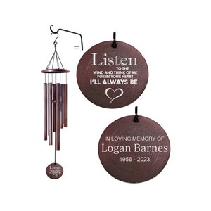 Personalized Memorial Wind Chime: Bronze Aluminum, In Loving Memory
