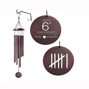 Personalized 6th Anniversary Wind Chime Gift - Unique 6th Anniversary Present - Romantic Gift - Gift for her - Custom Wind Chime