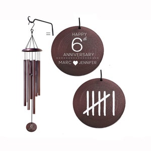 Personalized 6th anniversary gift wind chime - Sixth Anniversary custom chime - Meaningful anniversary gift