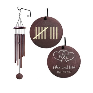 Personalized 8th Anniversary Gift Wind Chime - Traditional Bronze Anniversary Gift Wind Chime, Gift for Couples, Gift for Her