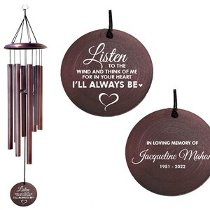Personalized Christmas gift Memorial wind Chime - engraved Chime - Sympathy Wind Chime Gift - In Memory of Wind Chime - Bereavement Gift