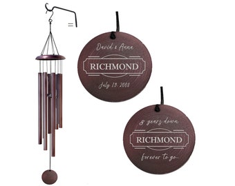 8th Anniversary Gift Wind Chime | Personalized Wind Chime | Traditional Anniversary Gift | Forever To Go | Gift for Her